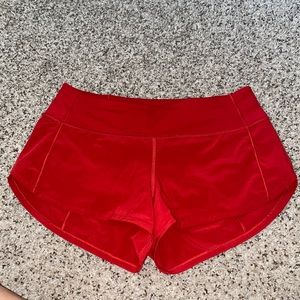 Red lululemon speed up short 2.5”